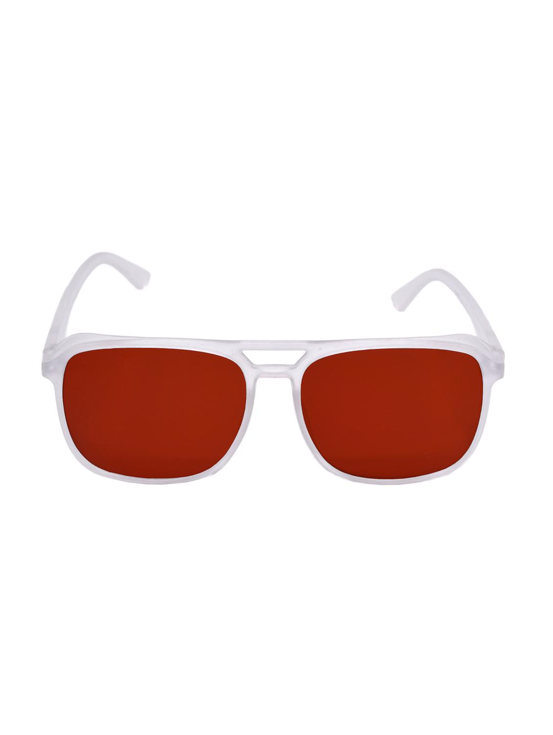 hrinkar men women boys & girls retro square &  sunglasses white frame, brown lens (medium) - 18239549 -  Zoom Image - 0