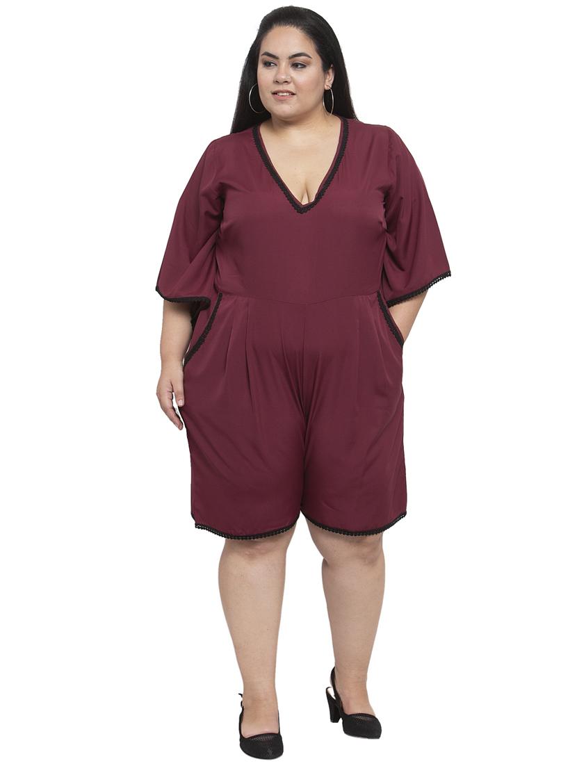v-neck plus romper  - 18239711 -  Zoom Image - 0
