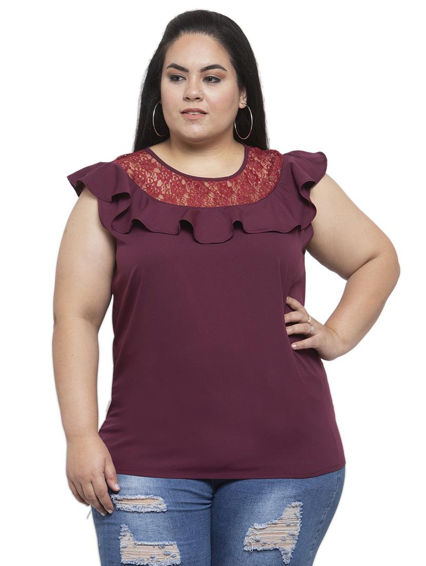 women's straight round neck top - 18239814 - Zoom Image - 0