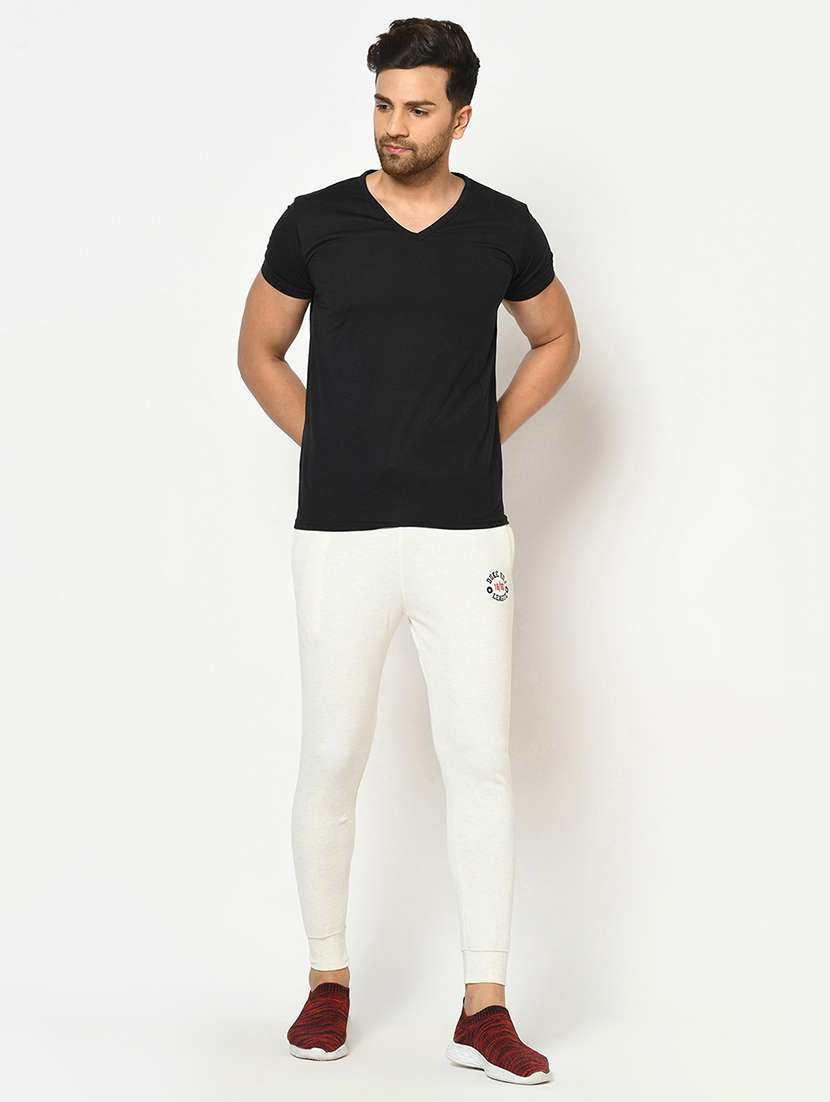 white solid track pant - 18239846 - Standard Image - 3