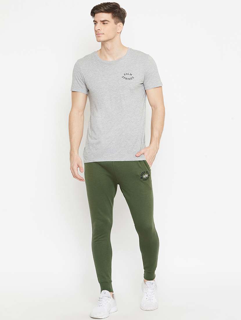 green solid track pant - 18239848 - Standard Image - 3