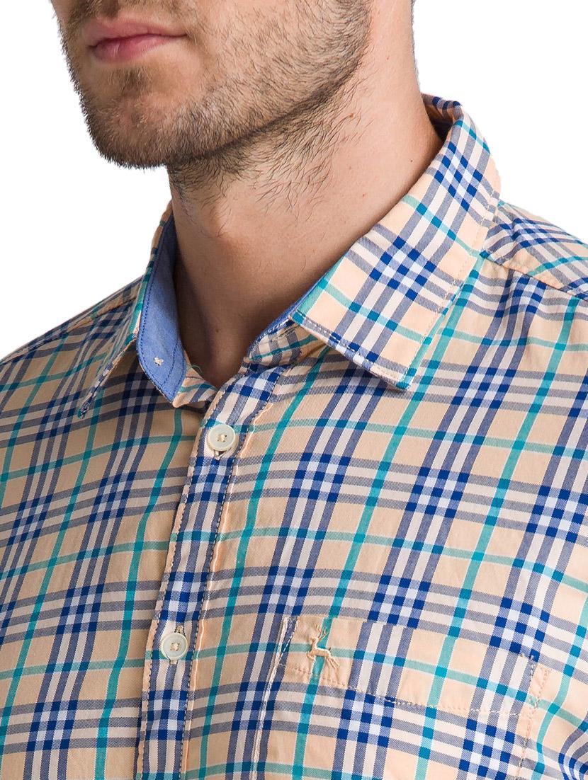 beige checkered casual shirt - 18244378 - Standard Image - 5