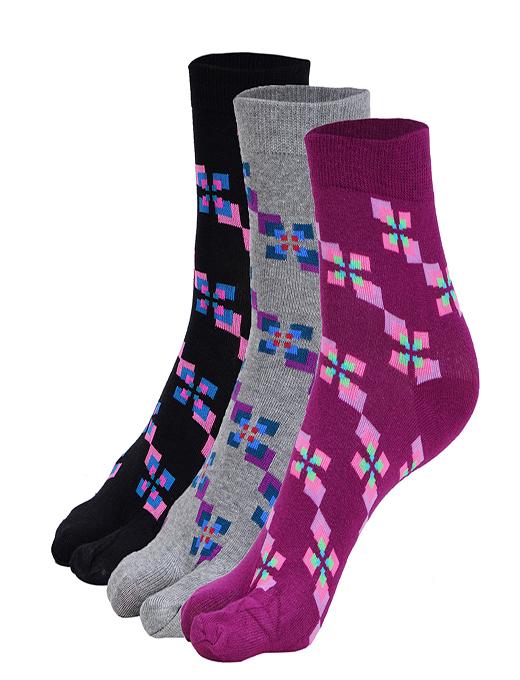 ankii cotton self design women ankle socks with thumb, pack of 3 - 18244429 - Zoom Image - 0