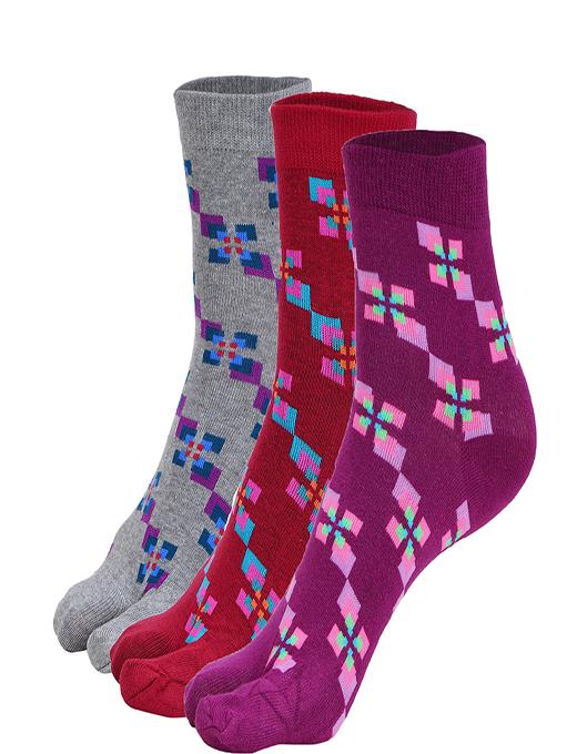 ankii cotton self design women ankle socks with thumb, pack of 3 - 18244431 - Zoom Image - 0