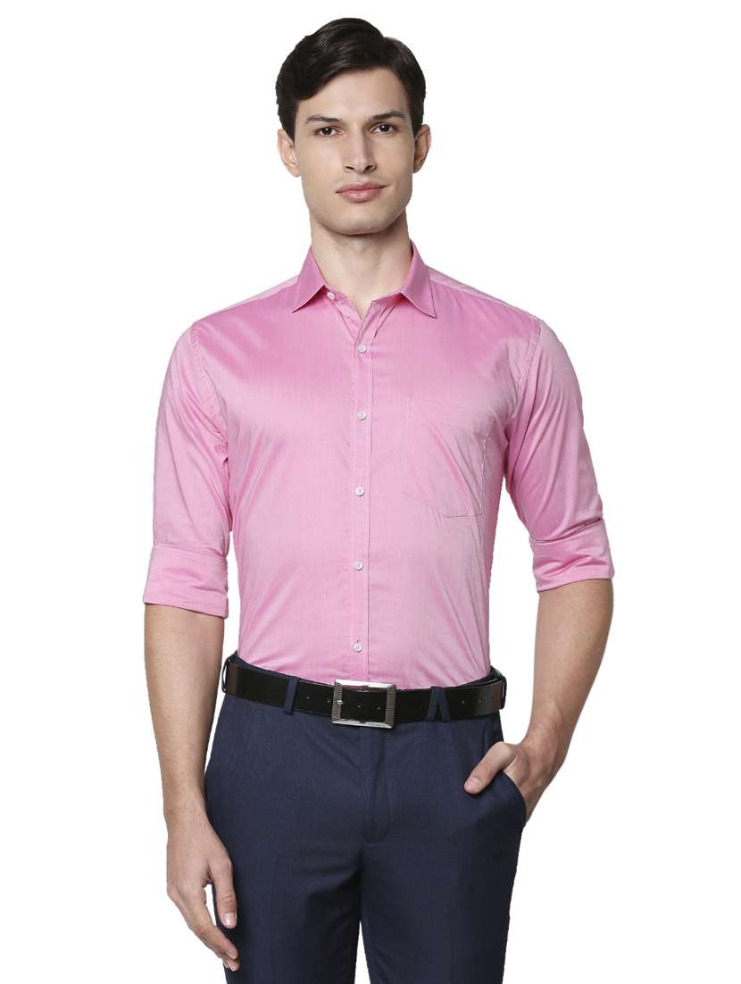 pink solid formal shirt - 18244484 -  Zoom Image - 0