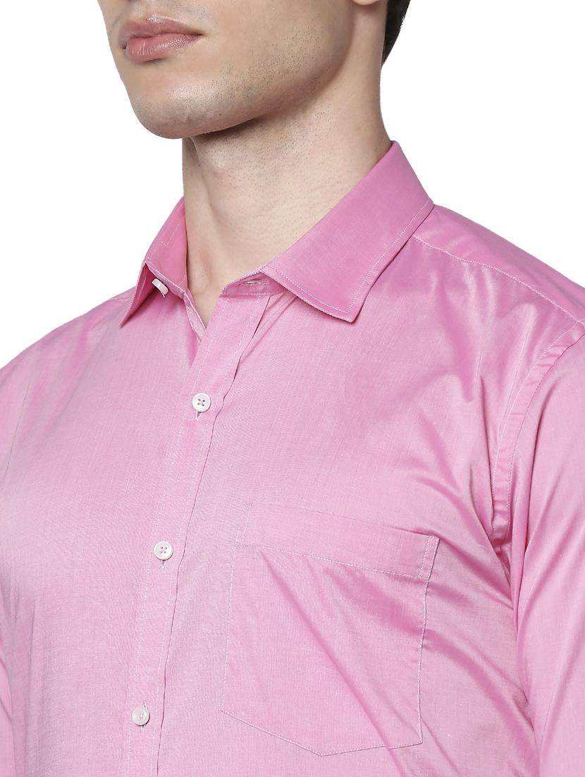 pink solid formal shirt - 18244484 - Standard Image - 5