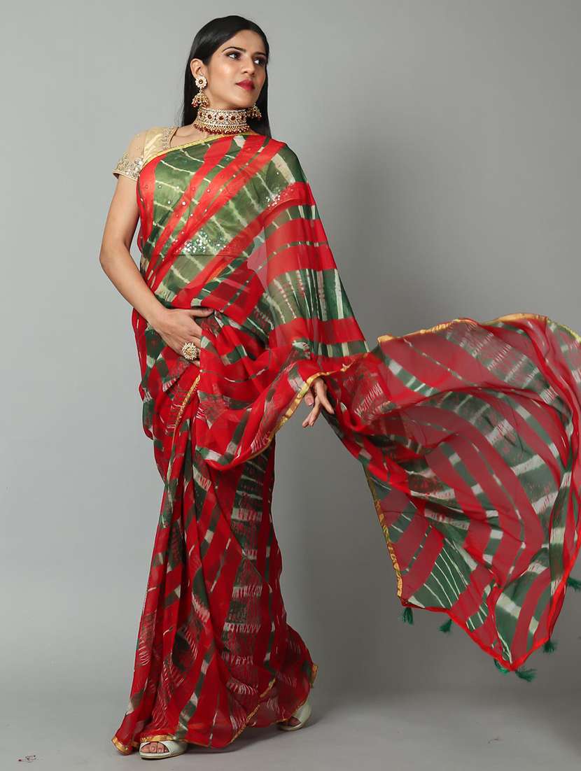 leheriya printed saree  with blouse