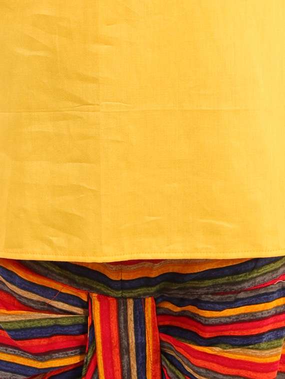 yellow dhoti kurta set - 18244890 - Standard Image - 3