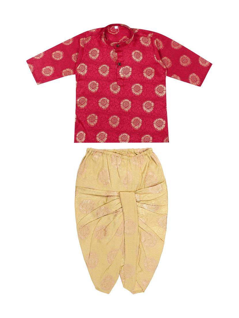 pink printed dhoti kurta set - 18244903 - Zoom Image - 0