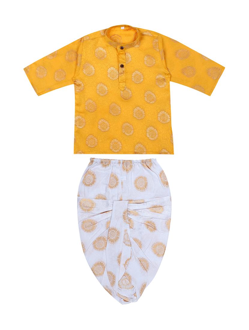 yellow printed dhoti kurta set - 18244905 - Zoom Image - 0