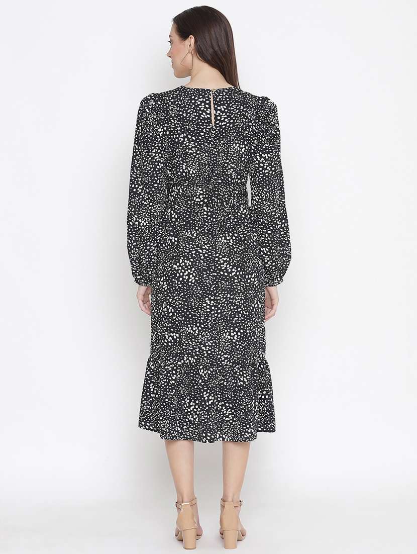 women's tiered dress micro print dress - 18246526 -  Standard Image - 3