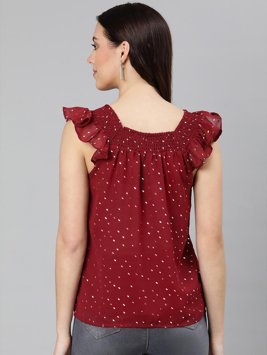 women's ruffle square neck top - 18246564 - Standard Image - 3