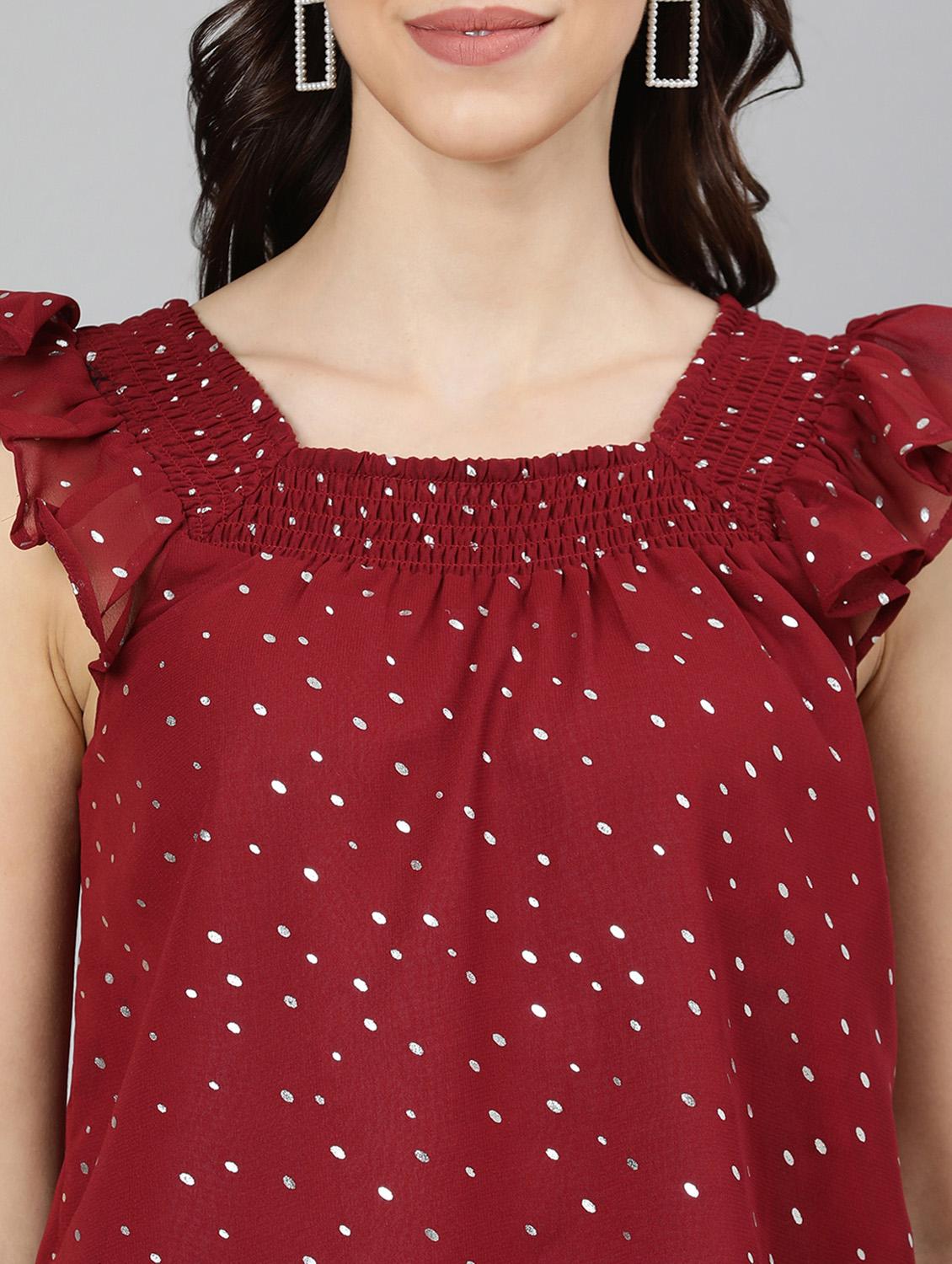 women's ruffle square neck top - 18246564 - Standard Image - 5