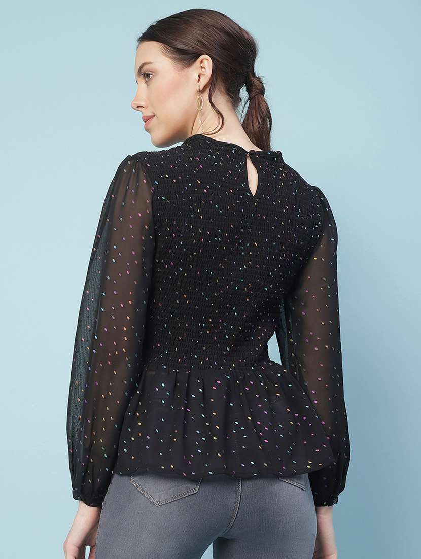 women's peplum crew neck top - 18246602 -  Standard Image - 3