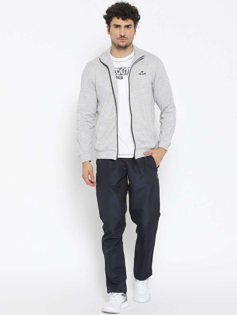 grey solid casual jacket - 18247750 -  Standard Image - 3