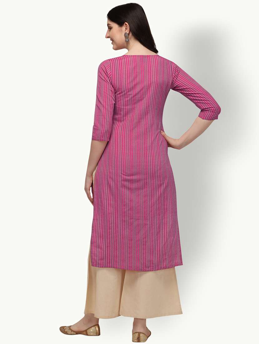 Women's Straight Kurta - 18247794 -  Standard Image - 3