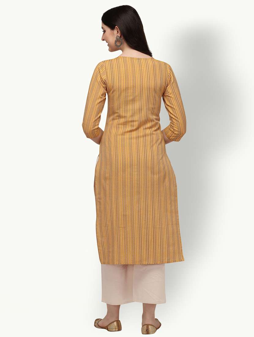 Women's Straight Kurta - 18247796 -  Standard Image - 3