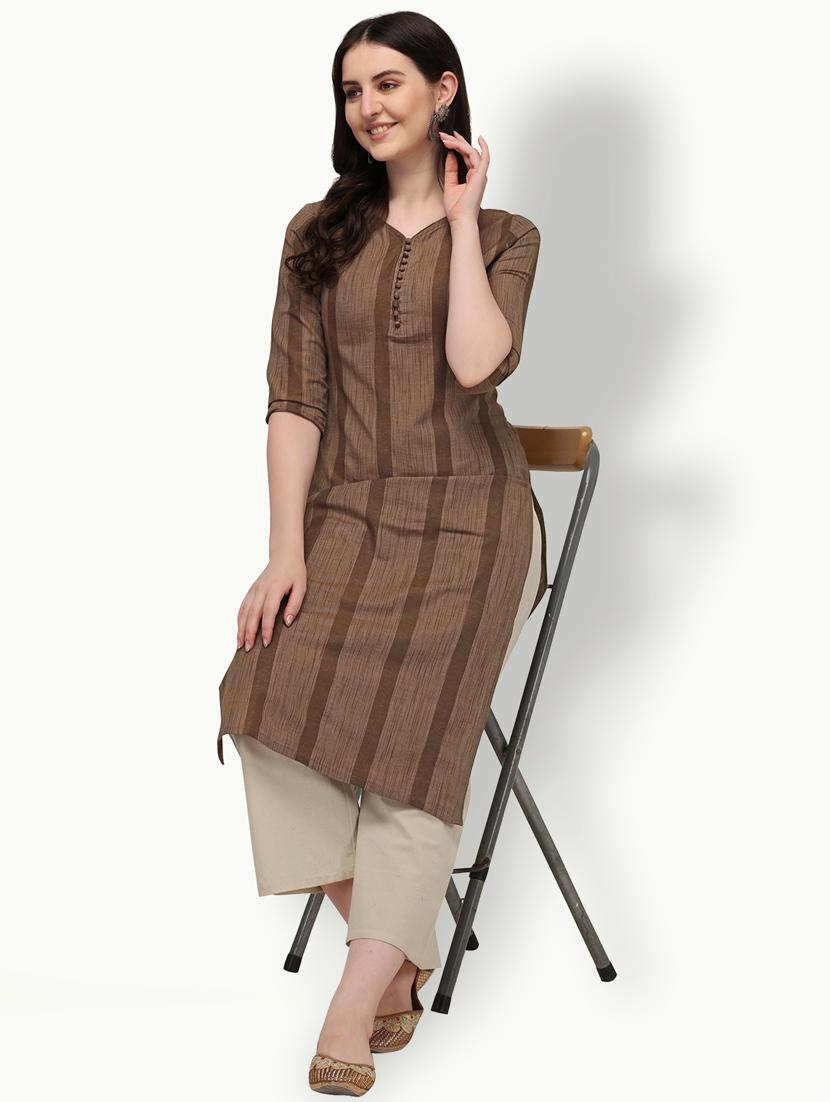 women's straight kurta - 18247804 - Standard Image - 3