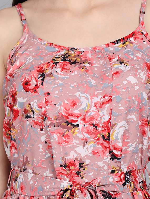 sleeveless printed belted dress - 18247921 -  Standard Image - 3