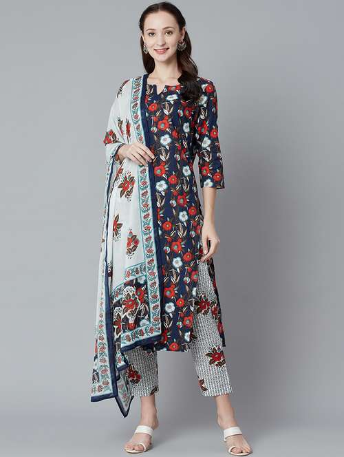 multi colored cotton kurta pant  set - 18248267 -  Standard Image - 0