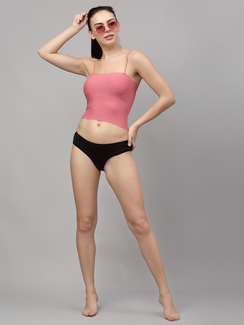 pink solid bralette bra - 18248341 - Standard Image - 3