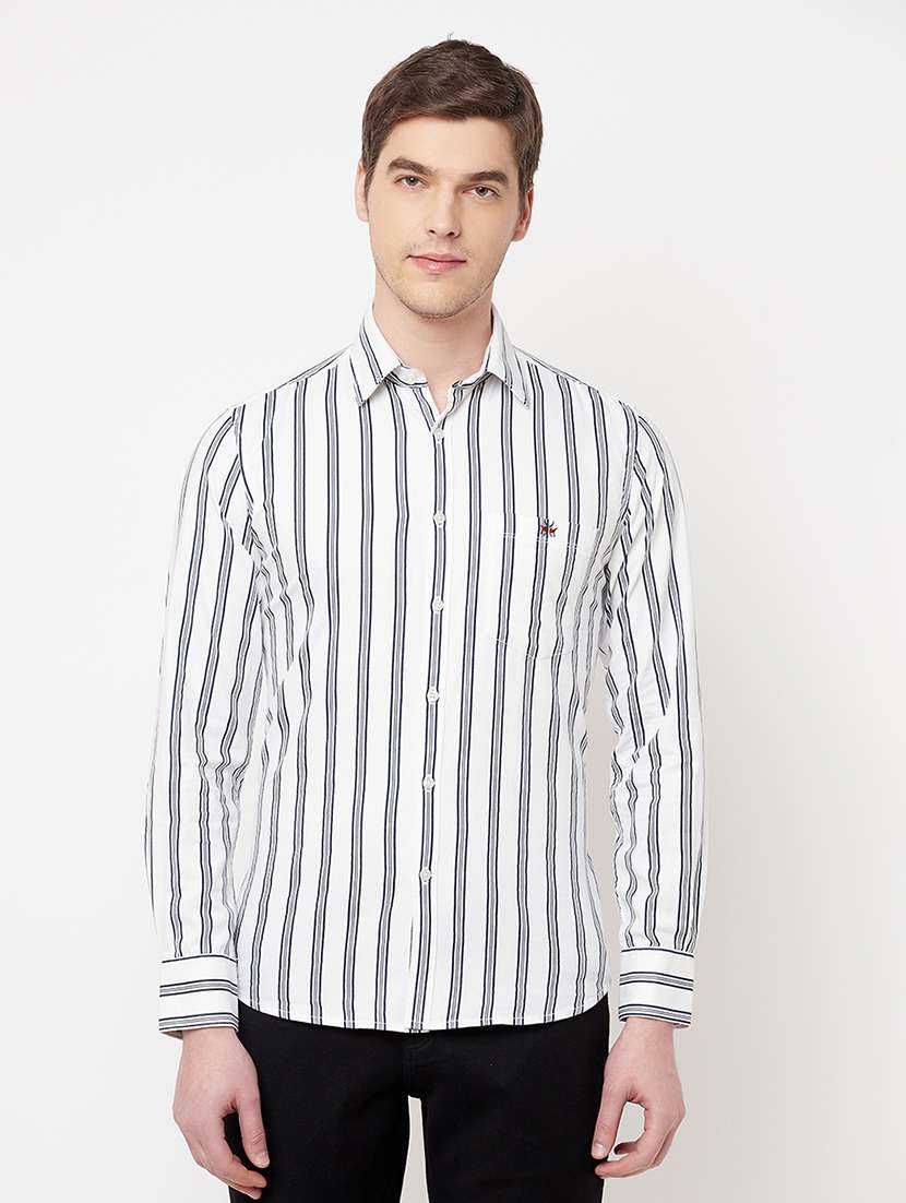 White Striped Casual Shirt from shirts 