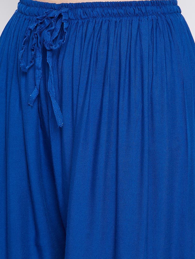 solid rayon flared palazzo - 18249325 - Standard Image - 5