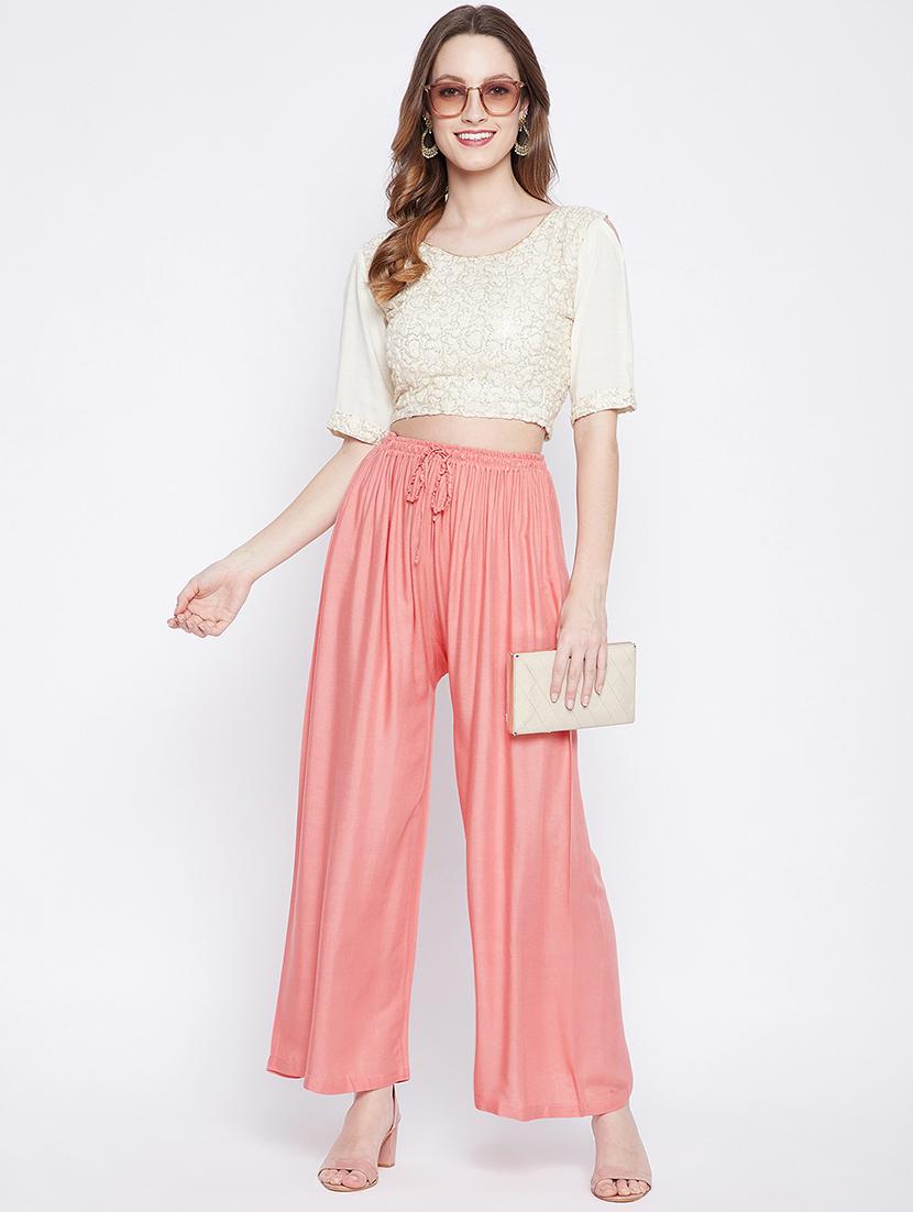 mid rise solid palazzo - 18249326 - Standard Image - 3