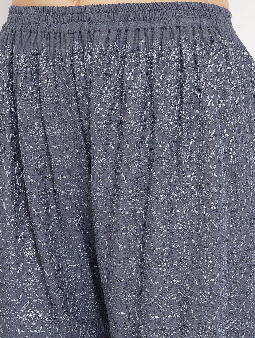 grey embroidered palazzo - 18249337 - Standard Image - 5