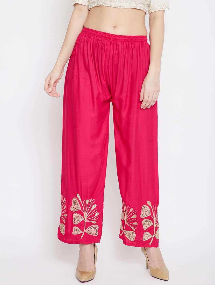 pink printed palazzo
