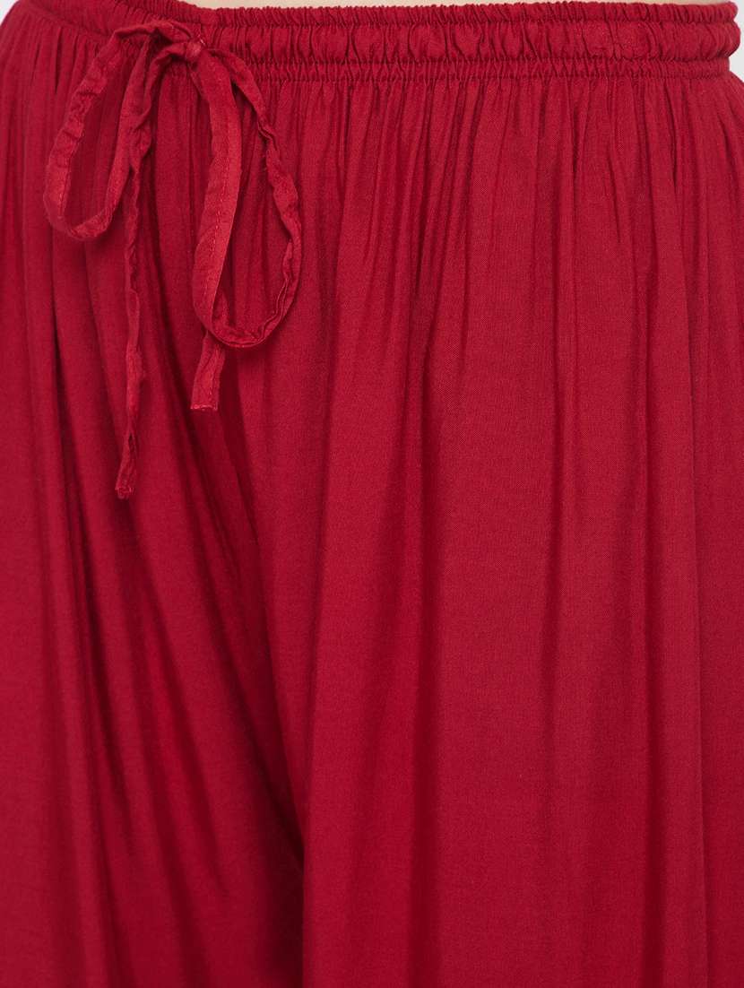 red rayon palazzos - 18249364 -  Standard Image - 5