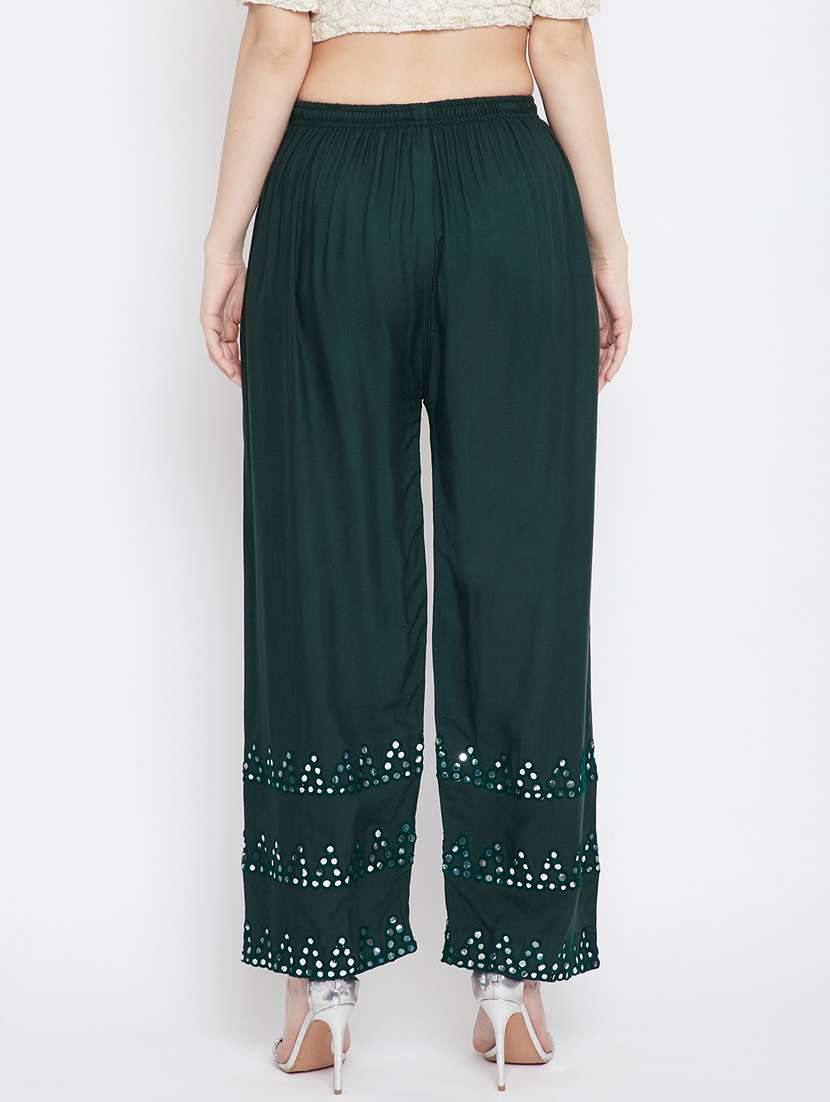 green rayon palazzos - 18249368 -  Standard Image - 3