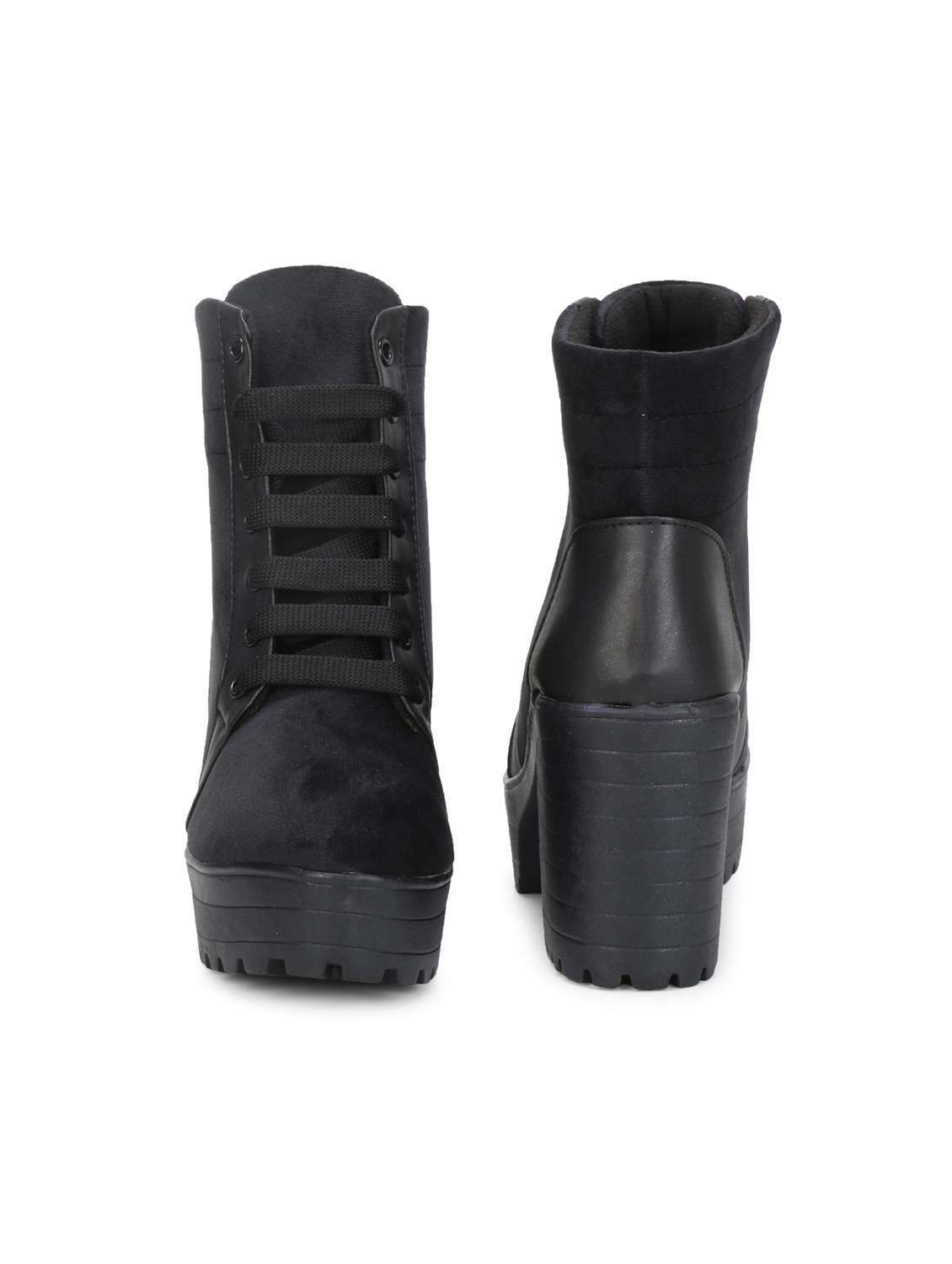 women black lace up ankle boots - 18249636 - Standard Image - 3