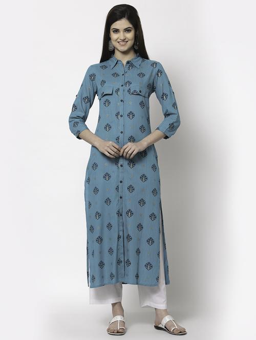 women's straight kurta - 18250192 - Standard Image - 0