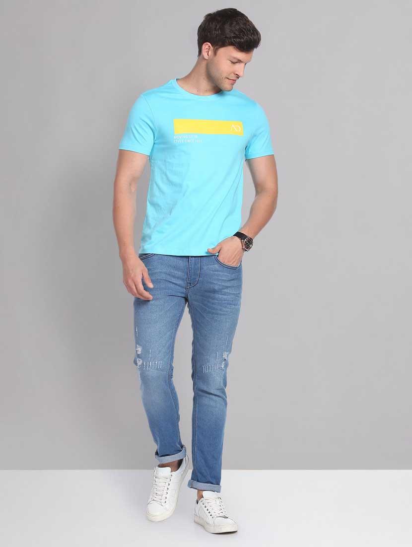 blue printed t-shirt - 18250323 - Standard Image - 3