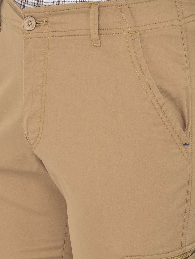 orange solid cargos casual trouser - 18250573 -  Standard Image - 5