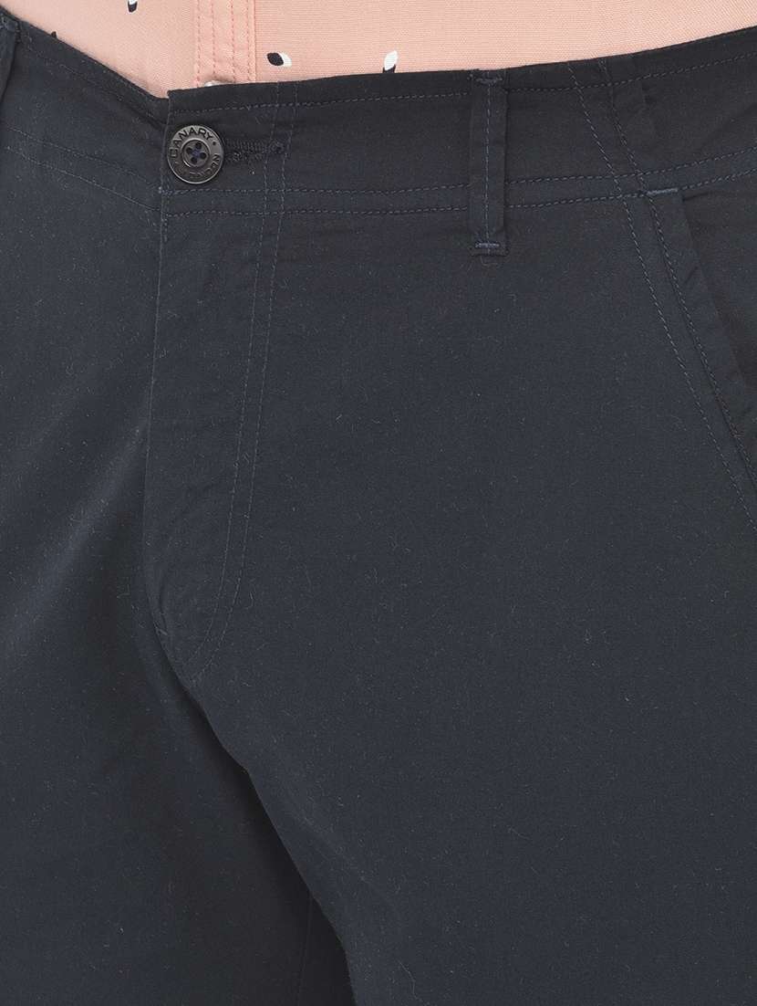 navy blue solid cargos casual trouser - 18250574 -  Standard Image - 5
