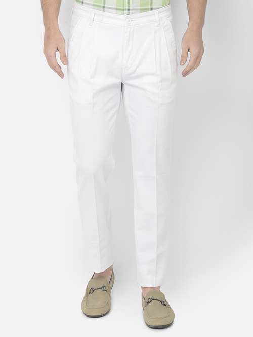 white solid chinos casual trouser - 18250583 -  Standard Image - 0
