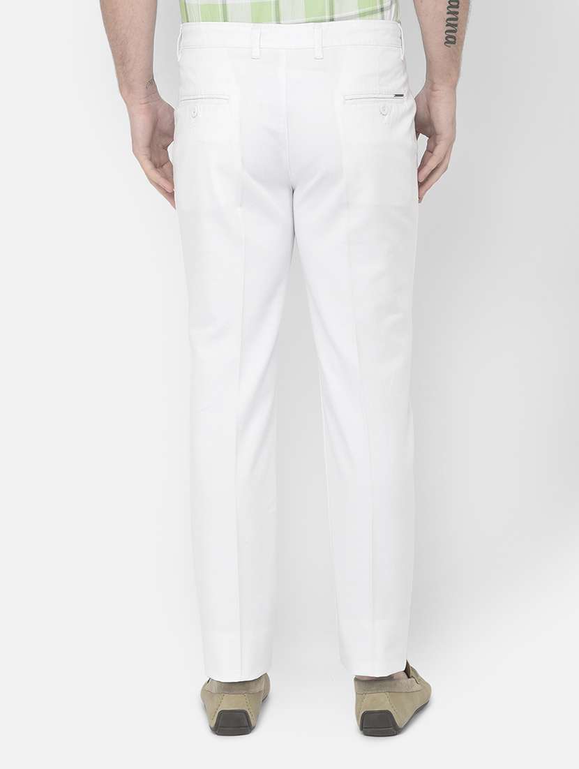 white solid chinos casual trouser - 18250583 - Standard Image - 3