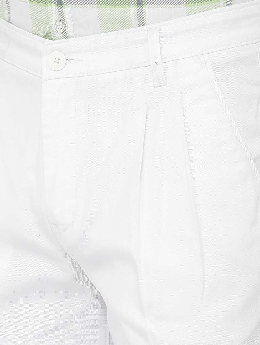 white solid chinos casual trouser - 18250583 - Standard Image - 5