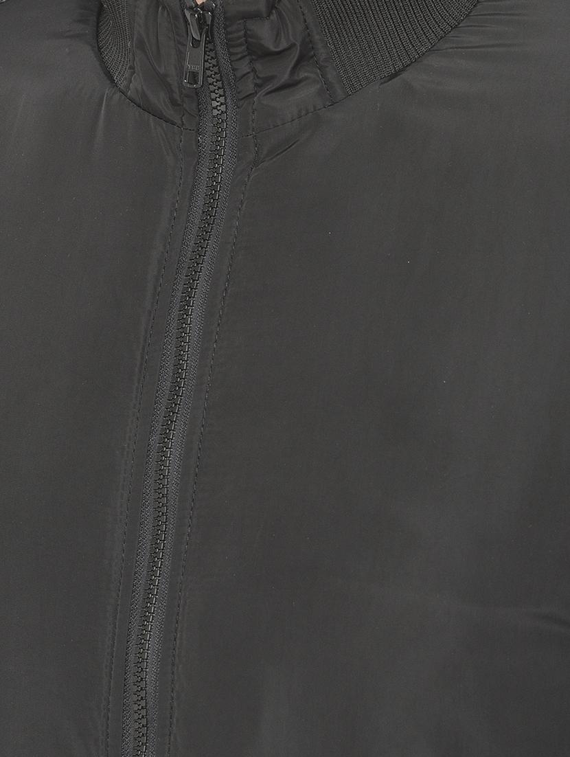 charcoal solid bomber jacket - 18250616 - Standard Image - 5