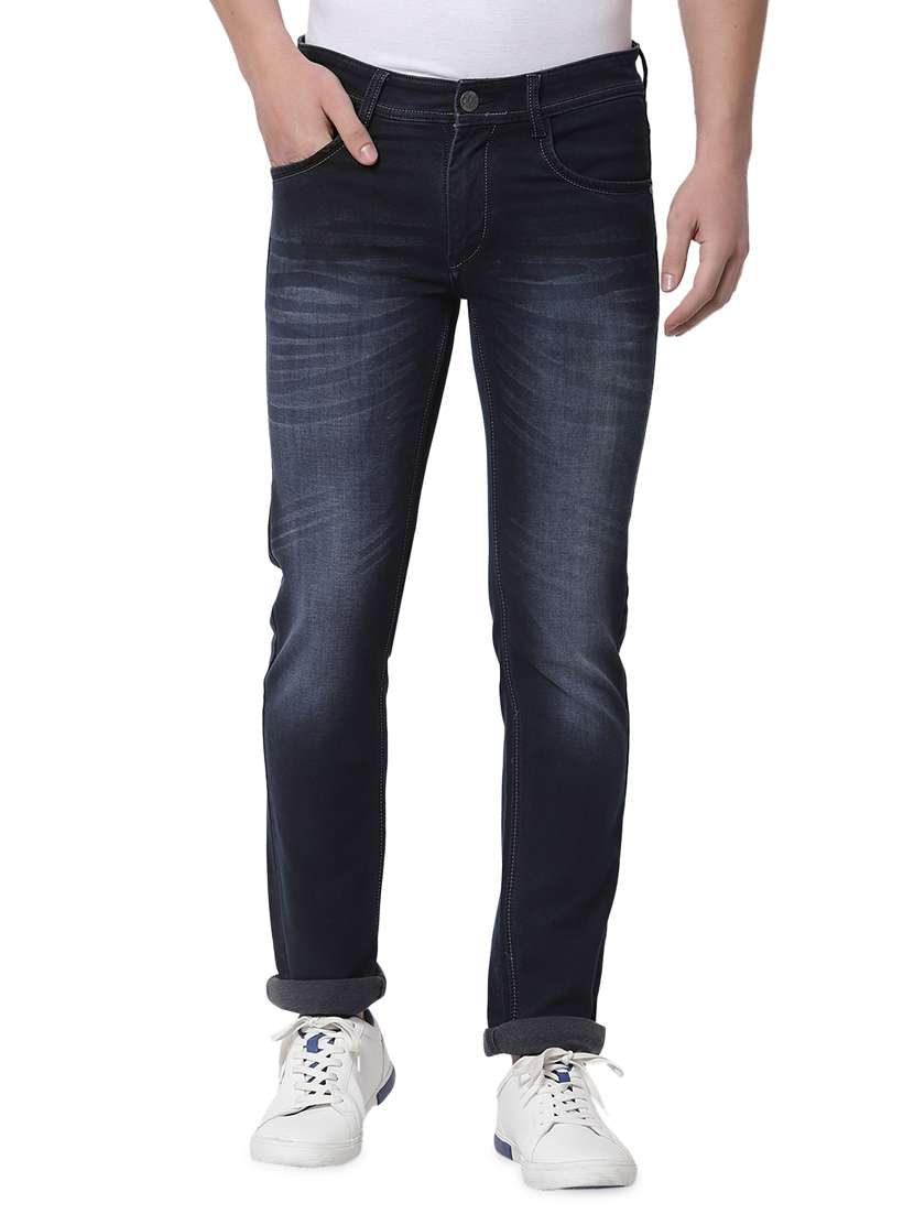 dark-blue light-washed denim jean - 18250620 - Zoom Image - 0