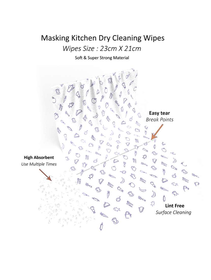 masking kitchen dry cleaning roll wipes towel reusable washable for multipurpose cleaning tissue purple pattern 50 pulls sheet - 18250751 - Standard Image - 3