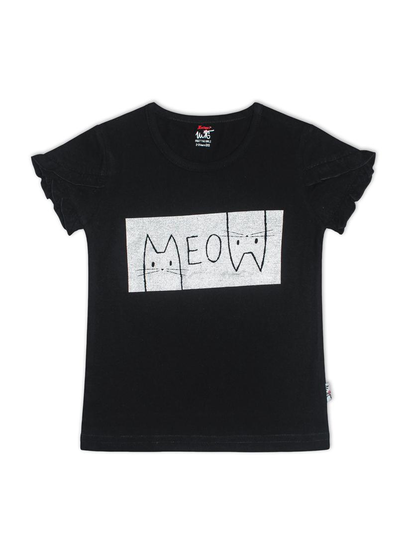 black printed regular top - 18250835 -  Zoom Image - 0