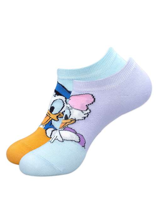 women pack of 2 printed ankle length socks - 18250921 -  Standard Image - 0
