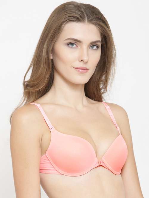 orange solid push up bra - 18251018 - Standard Image - 0
