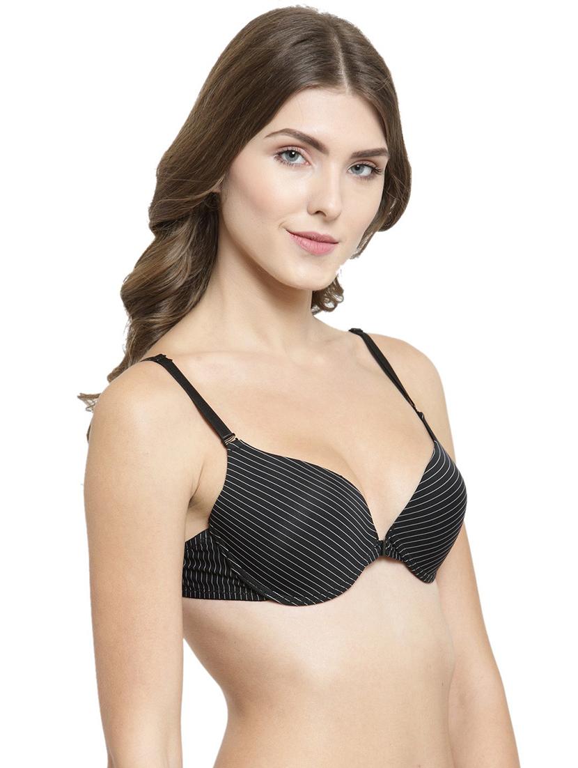 black striped push up bra - 18251024 - Standard Image - 3