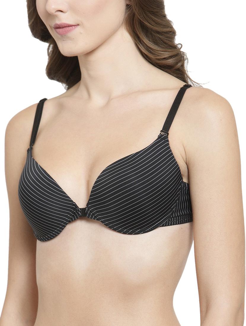 black striped push up bra - 18251024 - Standard Image - 5