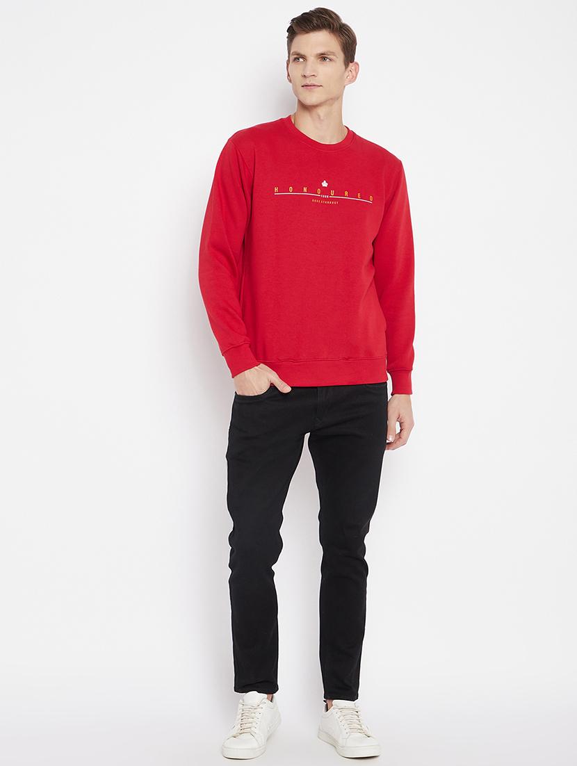 red chest print sweatshirt - 18251118 - Standard Image - 3
