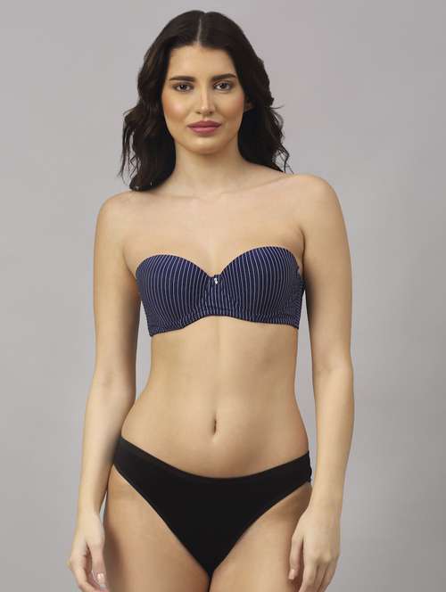 blue striped bras and panty set - 18251231 -  Standard Image - 0